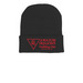 ADPC Red Logo Beanies, a Black Printed Cuffed Beanie
