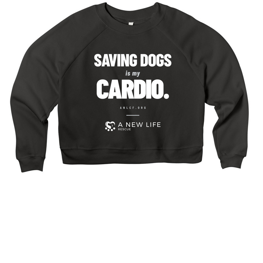 Saving dogs is my cardio, a Black Women's Premium Cropped Raglan Sweatshirt