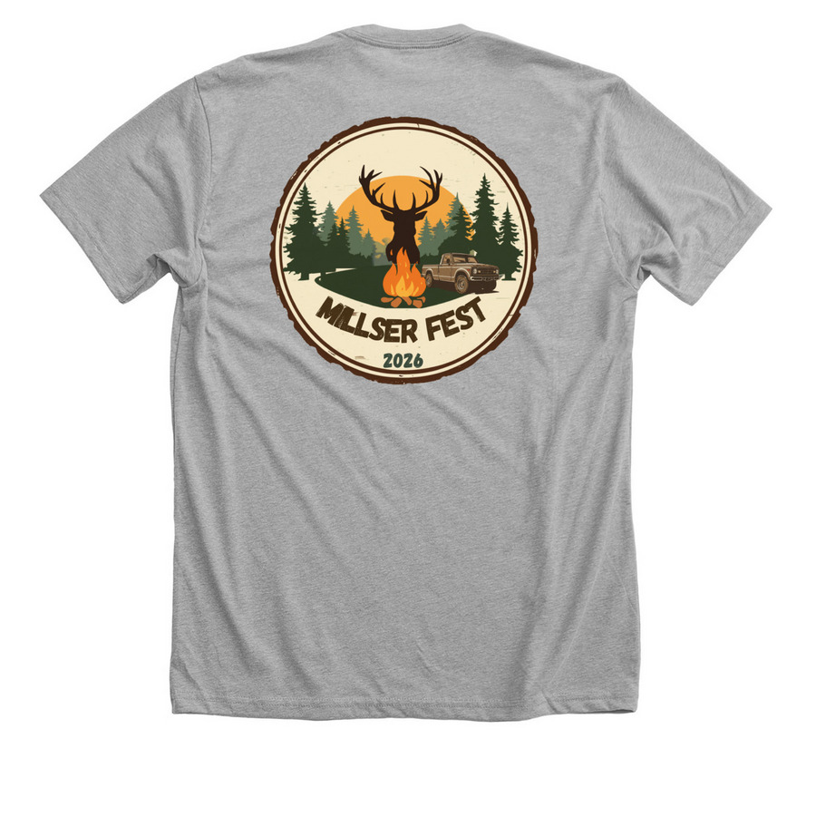 Millser Fest 2026, a Athletic Heather Premium Unisex Tee (back-view)