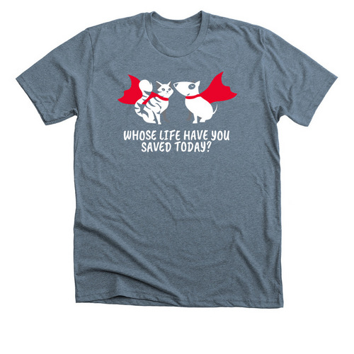Save a Pet's Life, a Heather Slate Premium Unisex Tee
