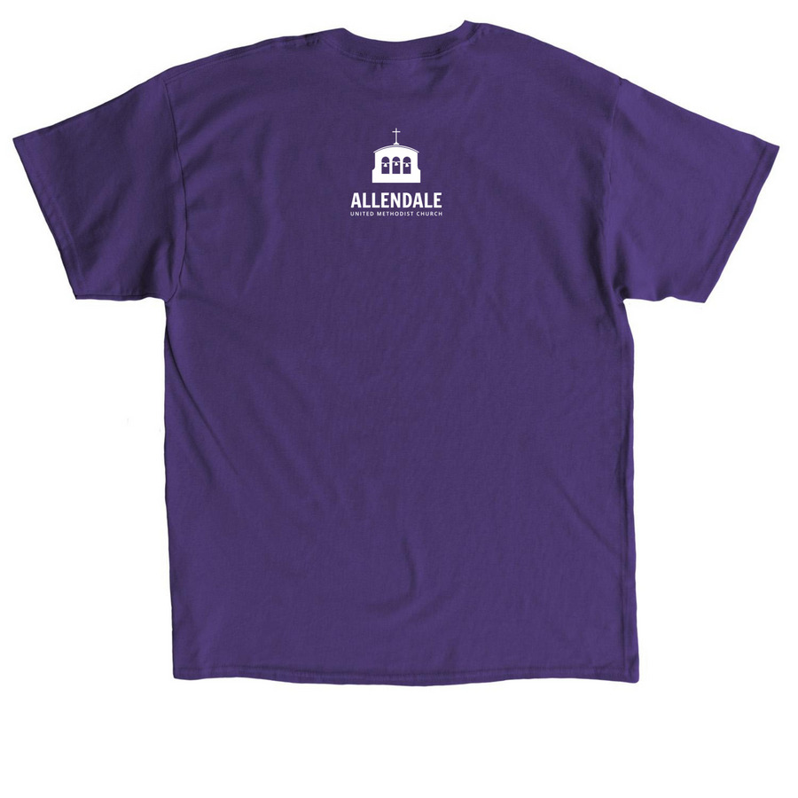 When Hate is Loud, LOVE MUST BE LOUDER, a Purple Classic Unisex Tee (back-view)