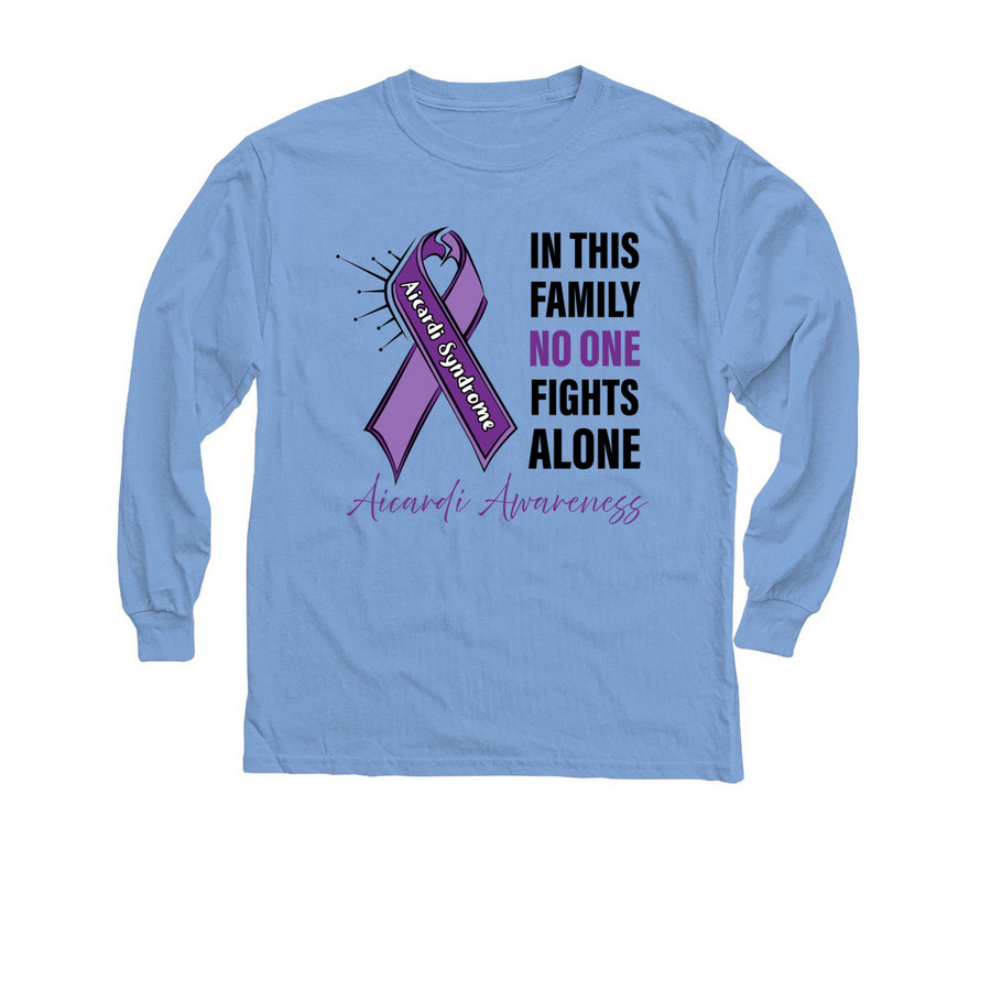 In this Family tee, a Carolina Blue Youth Long Sleeve Tee