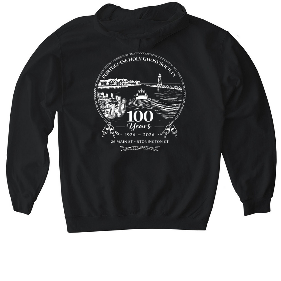 PHGS Centennial Adult Pullover/Crewneck, a Black Gildan Softstyle Pullover Hoodie (back-view)