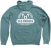 Old Friends Logo Hoodie, a Heather Deep Teal Zip Up Hoodie (back-view)