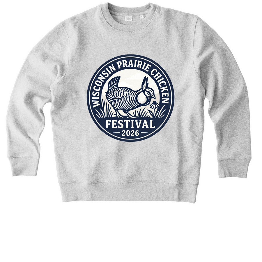 2026 Wisconsin Prairie Chicken Festival, a Cool Heather Grey Stanley/Stella Unisex Changer 2.0 Crewneck Sweatshirt