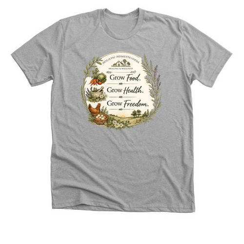 Grow Food. Grow Health. Grow Freedom., a Athletic Heather Premium Unisex Tee