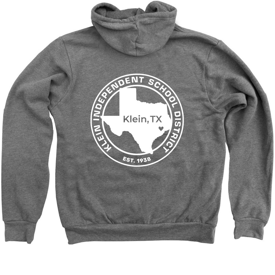 Klein, TX - W Logo Dual Design Zip Hoodie, a Deep Heather Zip Up Hoodie (back-view)