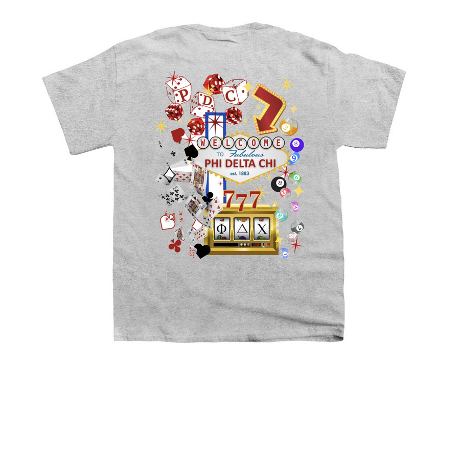 Alpha Delta Designer, a Sport Grey Youth Unisex Tee (back-view)