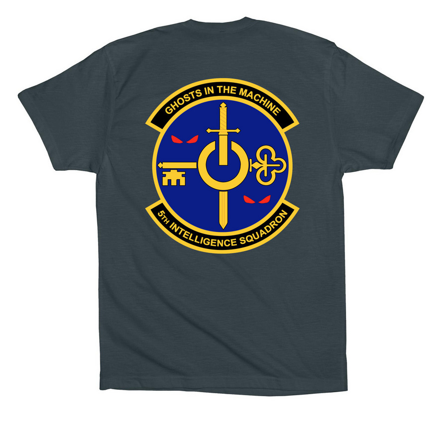 OCP Authorized Morale Shirt, a Dark Grey Premium Cotton Tee (back-view)