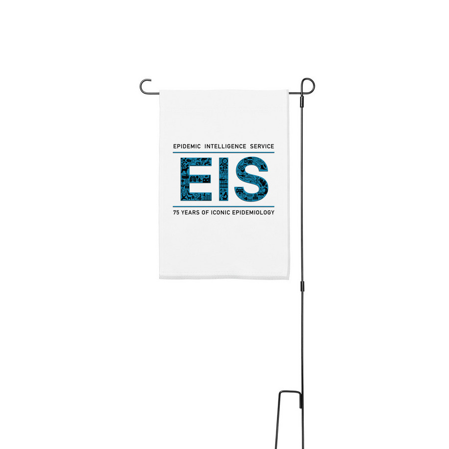 EIS 75th Anniversary Yard Flag, a White 12" x 18" Yard Flag with Stake