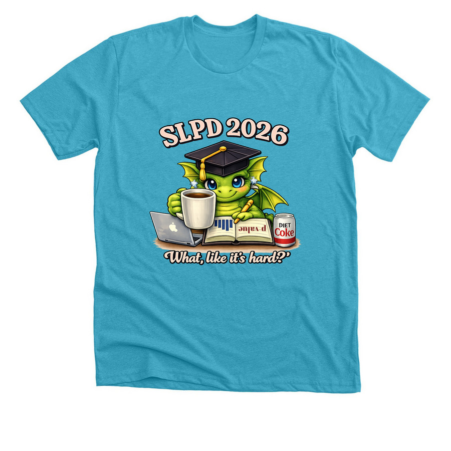 SLPD 2026 Cohort Shirt, a Heather Aqua Premium Unisex Tee