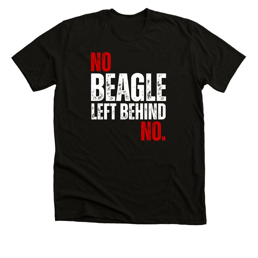 NO BEAGLE LEFT BEHIND, a Black Heather Premium Unisex Tee