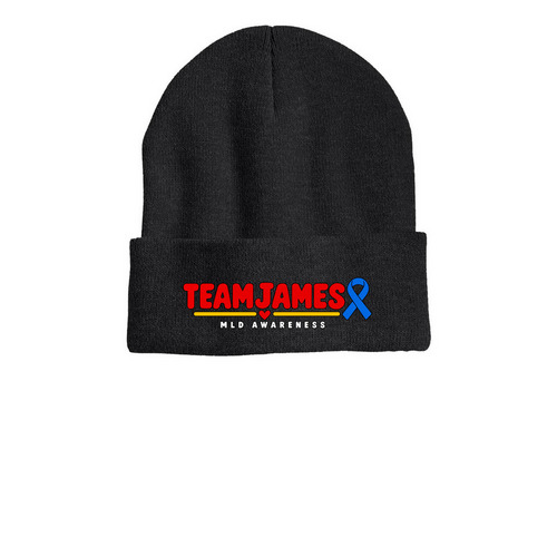 Fight For James Beanie, a Heather Charcoal Printed Cuffed Beanie