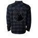 JWH Logo Flannel, a Charcoal Heather/ Black Unisex Flannel Shirt (back-view)