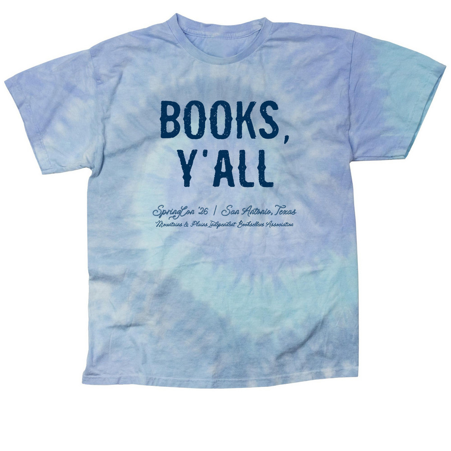 Books, Y'all - SpringCon 2026 (blue text), a Lagoon Classic Tie Dye Tee