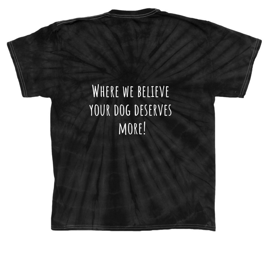 Doggie District Mantra, a Black Classic Tie Dye Tee (back-view)