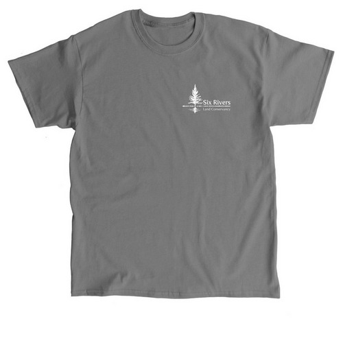 Six Rivers Land Conservancy-White Logo, a Charcoal Classic Unisex Tee