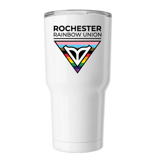 Rainbow Union Tumblers, a White Insulated Tumbler