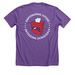 LWVLA - Empowering Voters (ballot box), a Heather Team Purple Premium Unisex Tee (back-view)