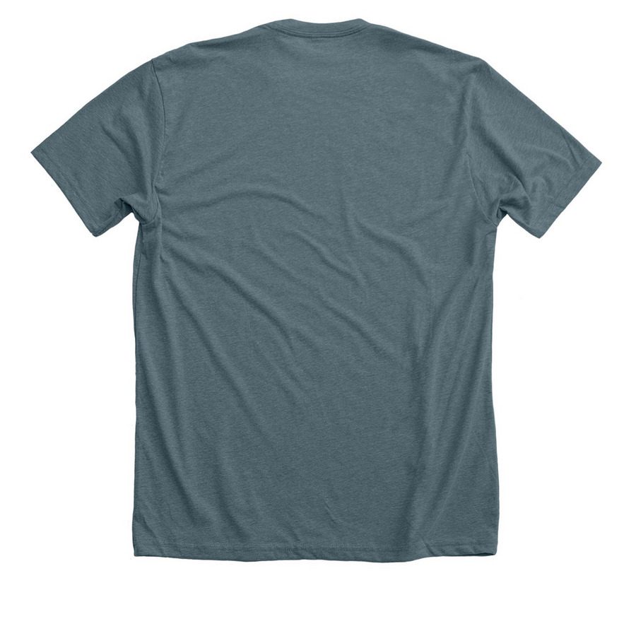 Raphie's Dots - Ecclesiastes 3:11, a Heather Slate Premium Unisex Tee (back-view)