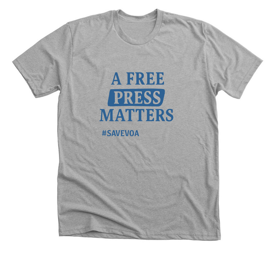 A Free Press Matters Shirt, a Athletic Heather Premium Unisex Tee