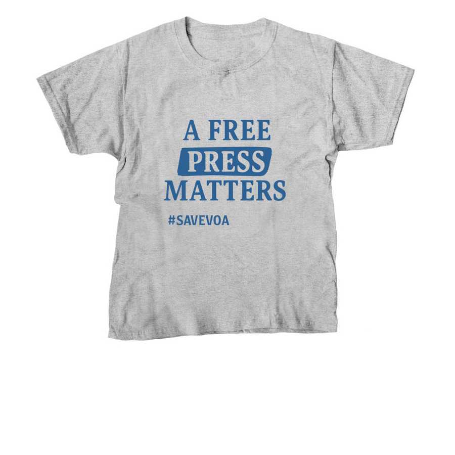 A Free Press Matters Shirt, a Sport Grey Youth Unisex Tee