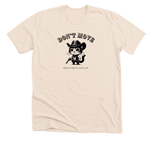 Don't Move While I Nap in Your Lap, a Heather Soft Cream Premium Unisex Tee