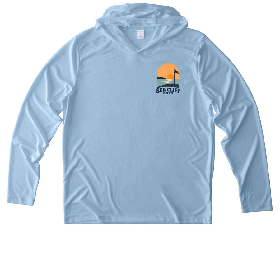 Performance Tees, Hoodies, Polos, a Light Blue UV Performance Long Sleeve Hoodie