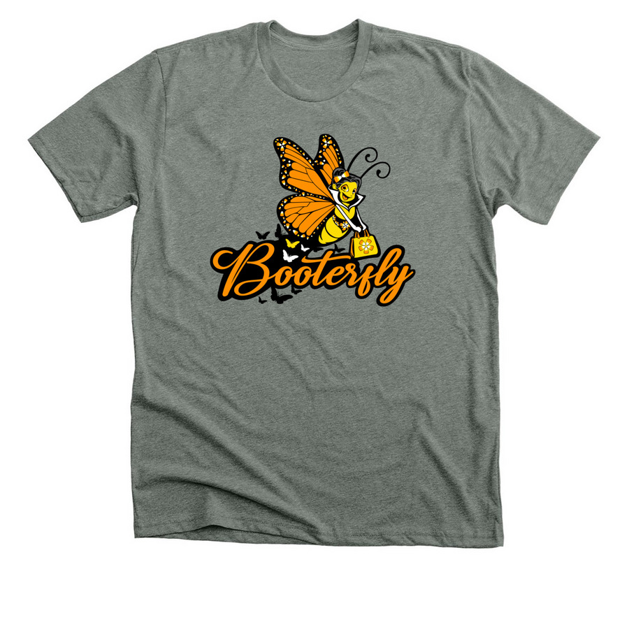 Booterfly Butterfly with Candy Corn Blooms ?, a Deep Heather Premium Unisex Tee