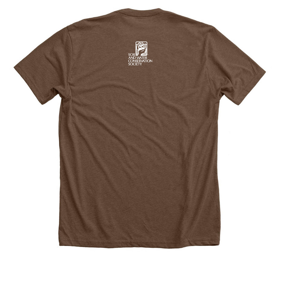 The Conservation Professional, a Heather Brown Premium Unisex Tee (back-view)