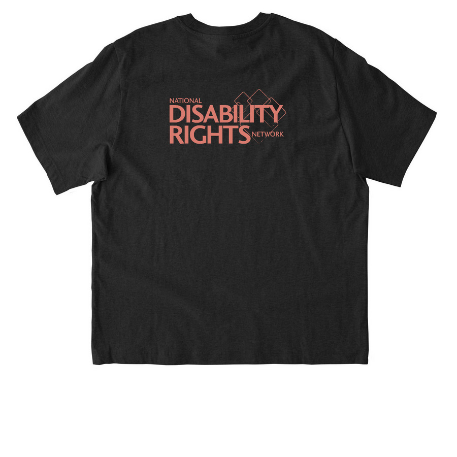 Abolish Ableism, a Dark Heather Grey Stanley/Stella Unisex Freestyler Heavyweight Tee (back-view)