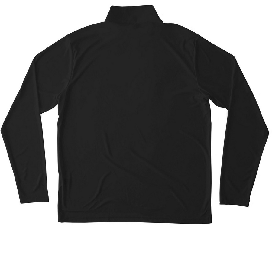 Men's Black Performance Quarter Zip, a Black Unisex Performance Quarter Zip Pullover (back-view)