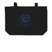 90th anniversary tote (blue logo), a Black Large Organic Cotton Tote Bag