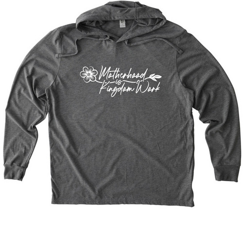 Motherhood, a Aluminum Grey Allmade Eco Triblend Hoodie Tee