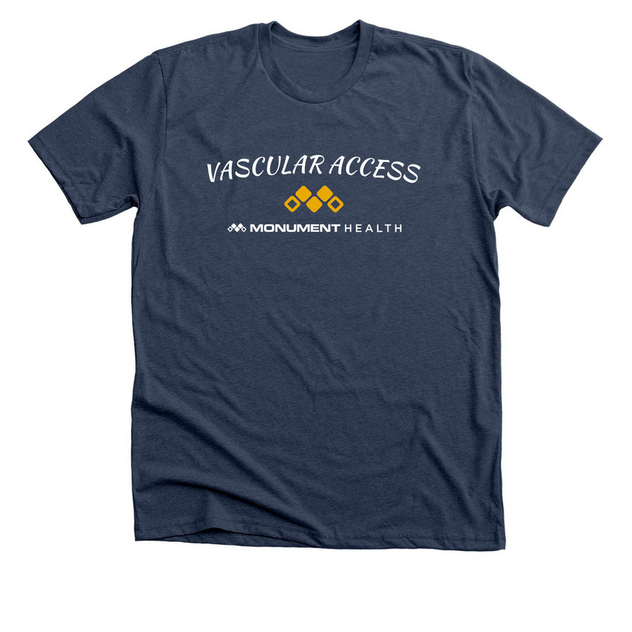 Vascular Access Shirts, a Heather Navy Premium Unisex Tee