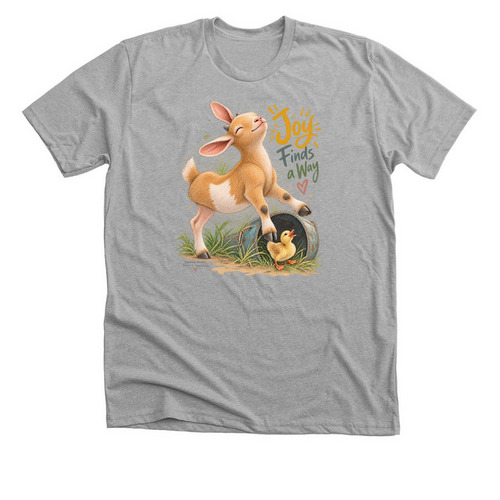 Joy Finds a Way, a Athletic Heather Premium Unisex Tee