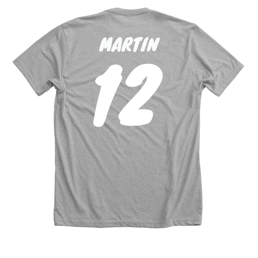 Tucker Martin Player Jersey, a Athletic Heather Premium Unisex Tee (back-view)