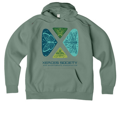 Xerces Society Gear 2026 (light), a Matcha Green Allmade Organic CVC Pullover Hoodie