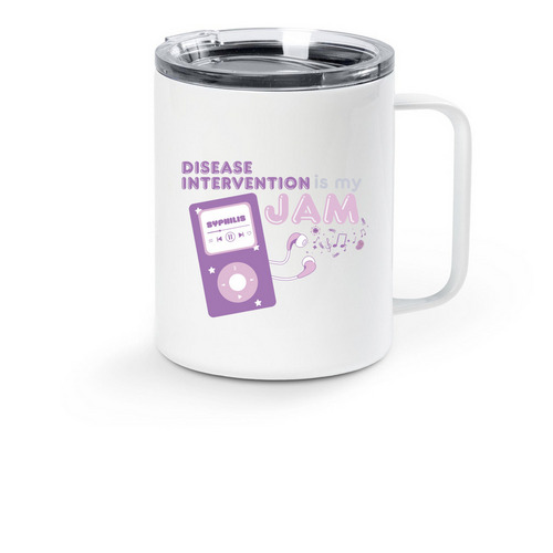 My Jam Travel Mug, a White Stainless Steel Travel Mug