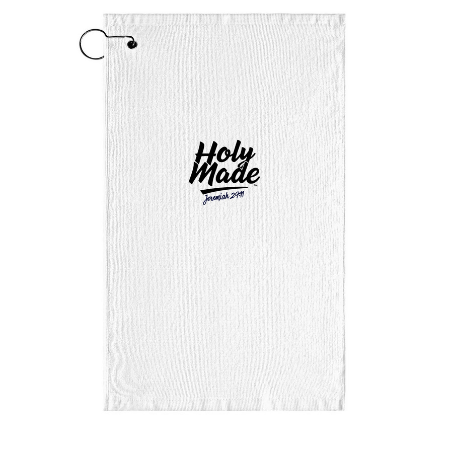 Holy Made Golf Towel, a White Golf Towel