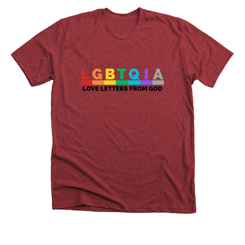 Indy Episcopal Pride Shirts - 2023, a Heather Canvas Red Premium Unisex Tee