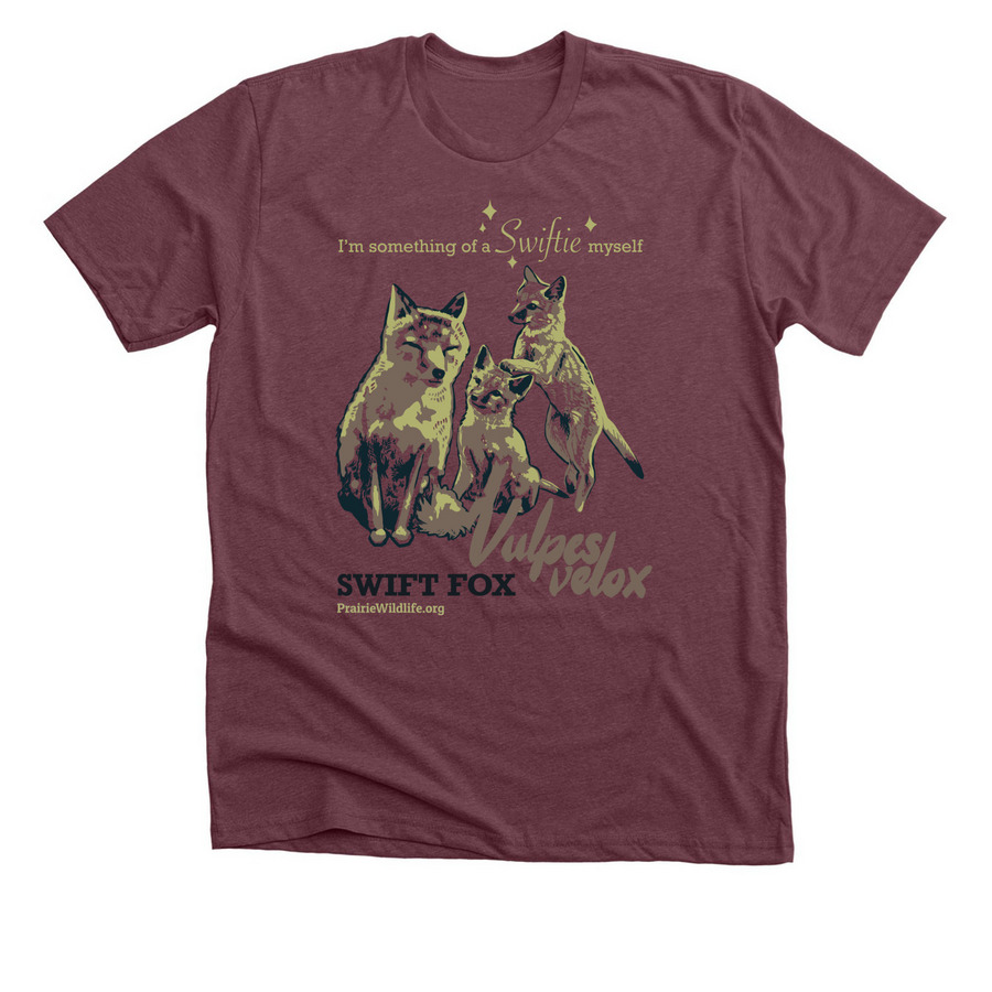 Swift Fox "Swiftie" Tee, a Heather Maroon Premium Unisex Tee