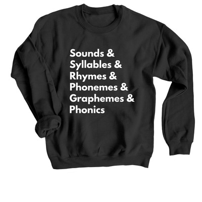 Classic Teacher Tee, a Black Crewneck Sweatshirt