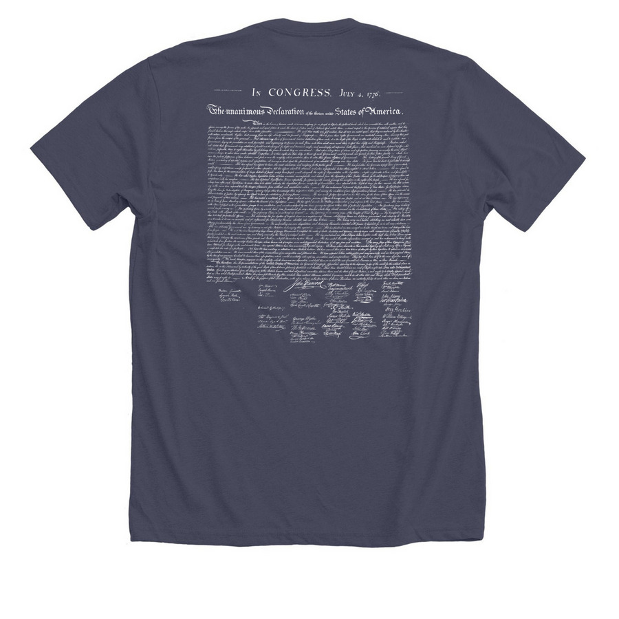 Key of Liberty Shirts, a Heather Midnight Navy Premium Unisex Tee (back-view)