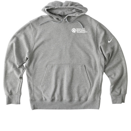 QBW - Nike, a Dark Grey Heather Nike Club Fleece Pullover Hoodie