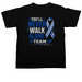 Together for #TeamJP, a Black Comfort Colors Unisex Tee (back-view)