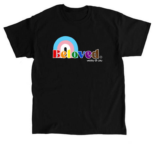 Rainbow Progress Flag Beloved Shirt, a Black Classic Unisex Tee