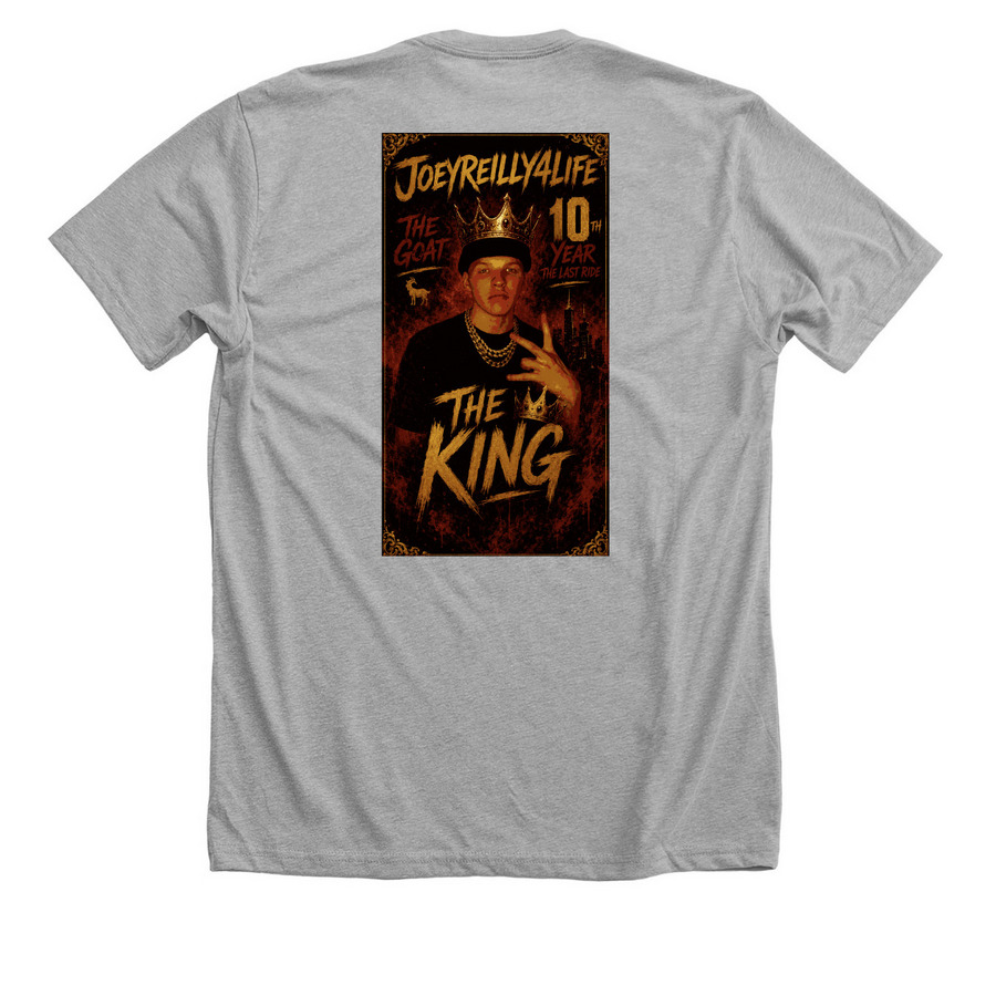 The last Ride, a Athletic Heather Premium Unisex Tee (back-view)