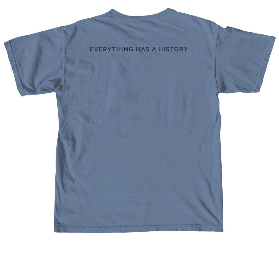 Everything Has a History Comfort Colors Tee, a Blue Jean Comfort Colors Unisex Tee (back-view)