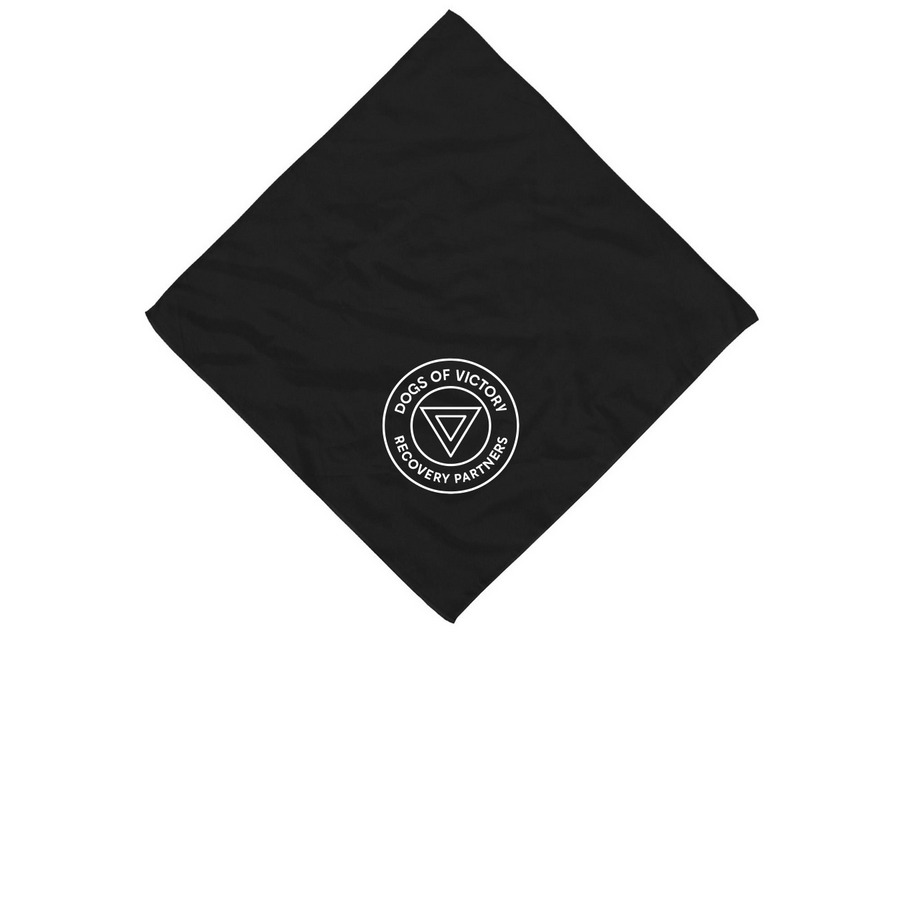Victory Pup Bandana, a Black Cotton Bandana